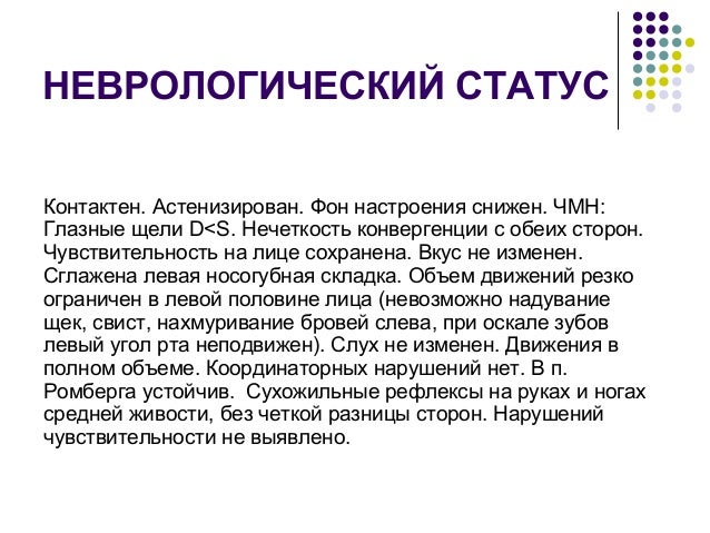 Изменение неврологического статуса Изменение неврологического статуса