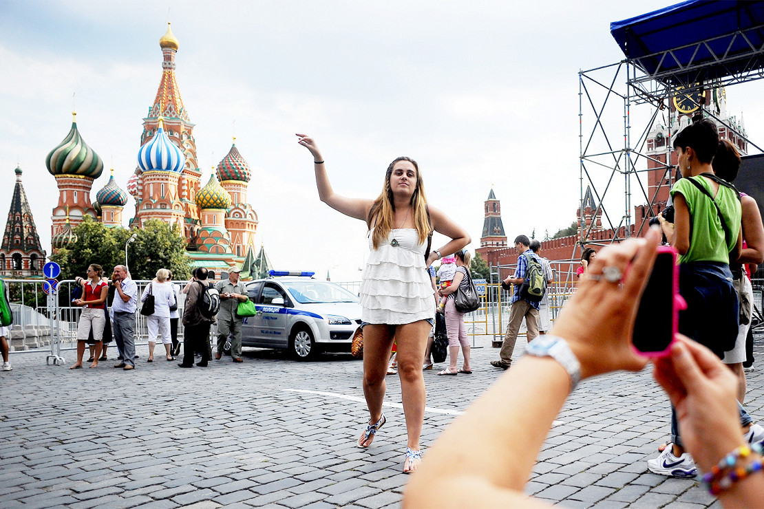 туристы на красной площади