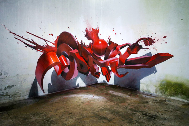 «Летающие» 3D-граффити