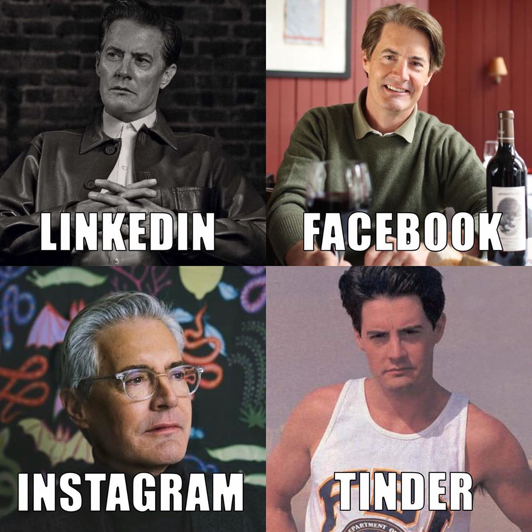 LinkedIn, Facebook, Instagram и Tinder: новый мем, иллюстрирующий стереотипы о соцсетях