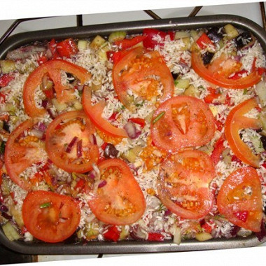Рецепт Мясное рагу с перцем, помидорами и баклажанами