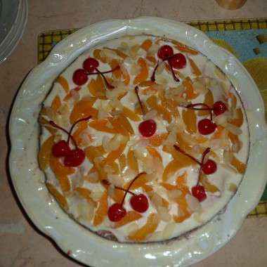 Рецепт Торт со сметанным кремом и консервированными фруктами