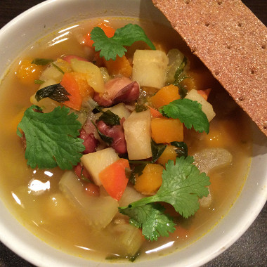 Рецепт Овощной суп с красной фасолью