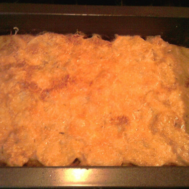 Рецепт Картофельный гратен с курицей, грибами и сыром
