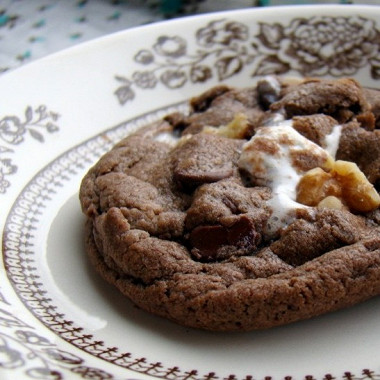 Рецепт Шоколадное печенье с шоколадной крошкой и маршмеллоу