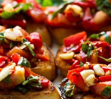 Рецепт Торжественно-красная брускетта