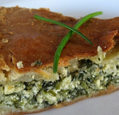 Рецепт Древнеримский пирог с сыром фета и зеленым луком