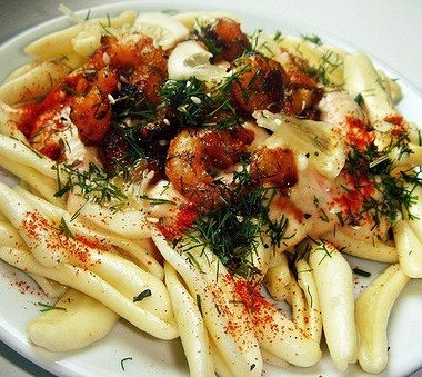 Рецепт Спагетти в сливочном соусе со сладко-острыми креветками