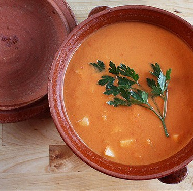 Рецепт Гаспачо с томатами и персиками