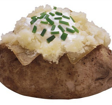 Рецепт Запеченные половинки картофеля с сыром грюйер и шнитт-луком