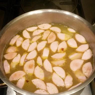 Рецепт Гороховый суп с копченой колбасой