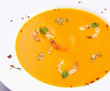 Рецепт Тыквенный крем-суп с креветками