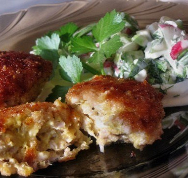 Рецепт Рубленые куриные котлеты с сыром