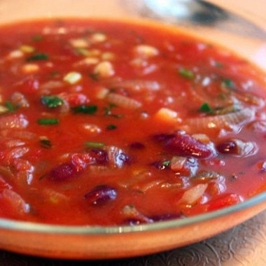 Рецепт Суп из красной фасоли с луком-пореем