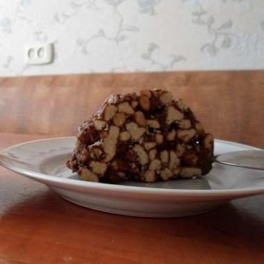 Рецепт Шоколадная колбаска с печеньем и арахисом