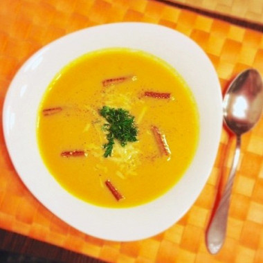 Рецепт Тыквенный суп с имбирем и сливками