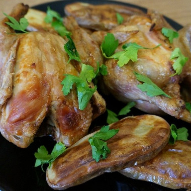 Рецепт Цыплята гриль с чесноком и картофелем