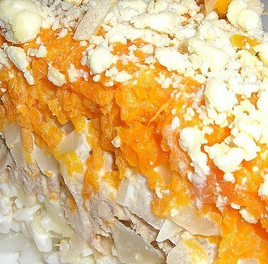 Фото рецепт Салат «Мимоза» с сыром и яблоками
